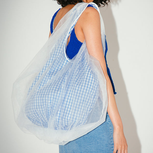 balloon tulle check bag